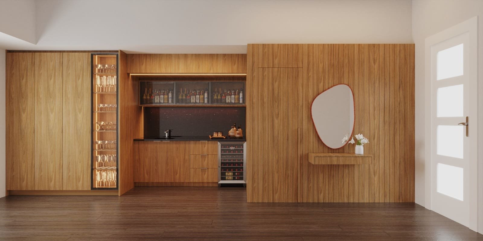 foyer-with-wall-panel-and-a-bar-made-with-melamne-fiberboard